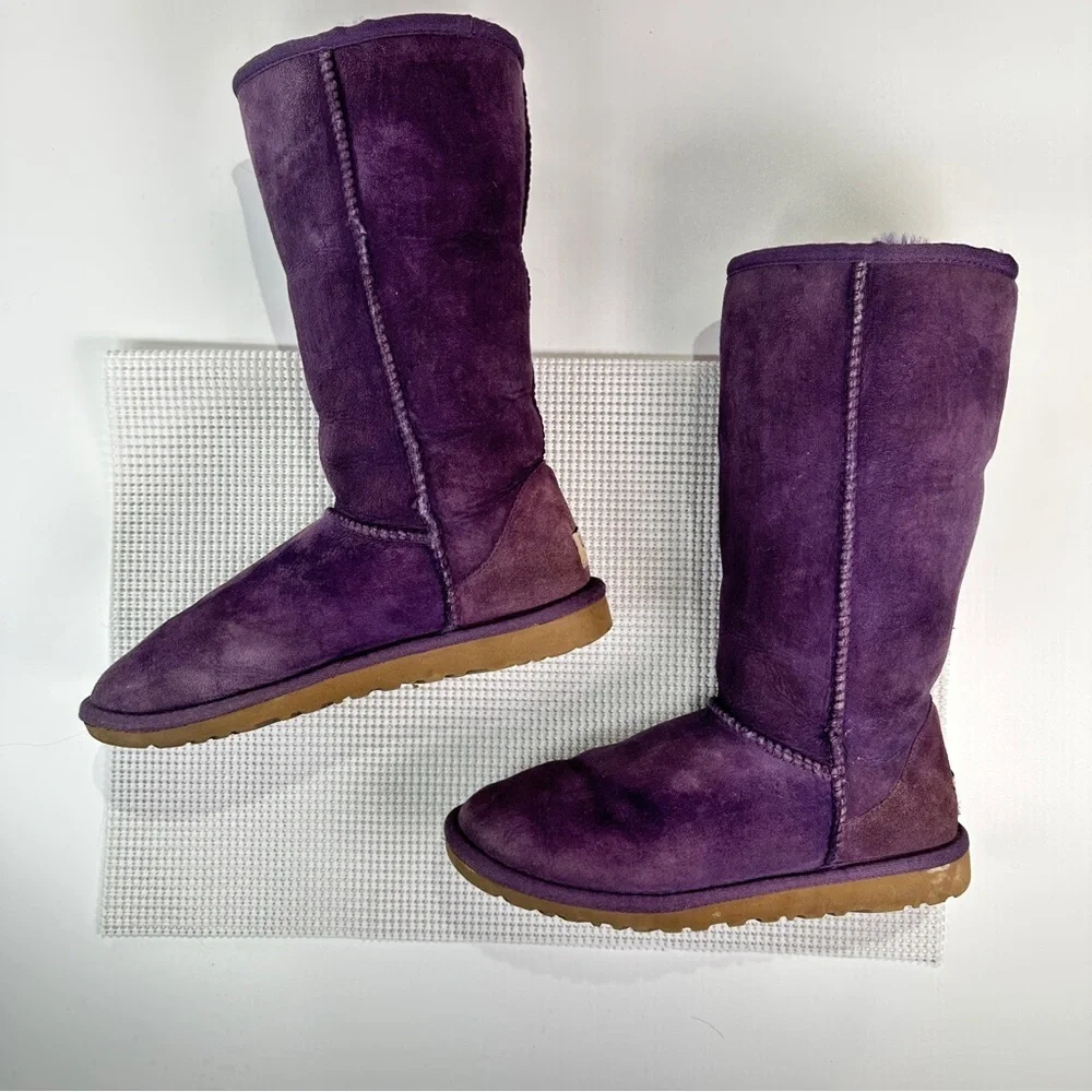 UGG Classic Tall 5815 Shearling Boots Purple Women 6